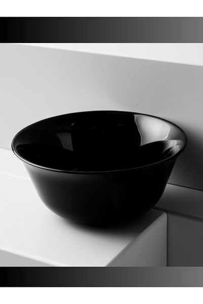 Luminarc Carine Tempered Black 12 Cm-6 Pieces-Soup Salad Ice Cream Milk Dessert Cookie Chips Bowl/Set.