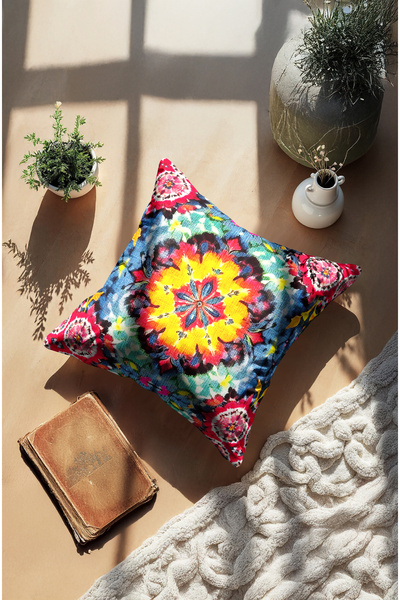 CANİLA Modern Patterned Digital Printed Pillow Cover with Hidden Zipper