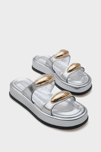 Capone Outfitters Papuci de damă Marna cu cataramă metalică dublă cu toc pană