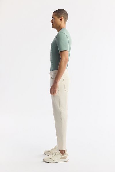 Avva Men's Beige Straight Wash Straight Fit Trousers A51Y3548