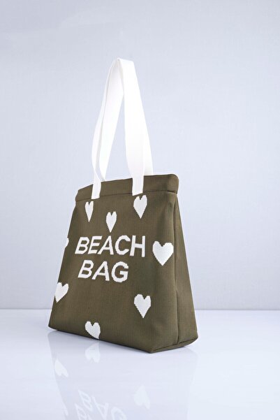 Sebir Moda Τσάντα παραλίας με μοτίβο καρδιάς