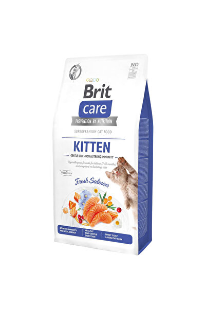 Brit Care Gentle Digestion & Strong Immunity Tahılsız Somonlu Yavru Kedi Maması 7 Kg