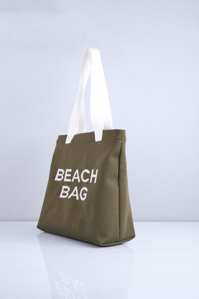 Sebir Moda Beach Bag Written Knitwear Beach Bag