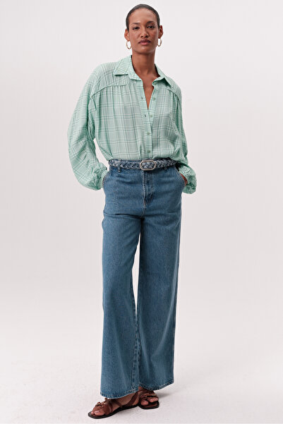 Exquise Τζιν με λεπτομέρεια ζώνης και φαρδιά πόδια