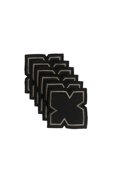 Mikasa Moor Ella Black 6-Piece Coasters