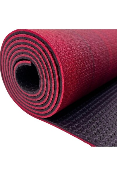 Rebuwo PER Yoga ve Pilates Matı Kaydırmaz Ekolojik Egzersiz Matı 5mm - Bordo