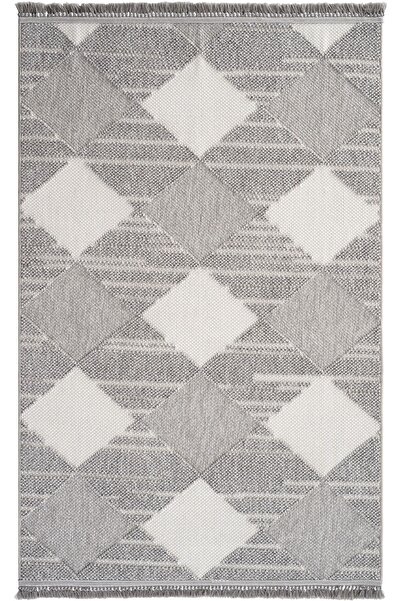 Cool Halı Vera 1458 Gri Yumuşak Doku Halı Kilim Salon Mutfak Kesme Yolluk Dok...