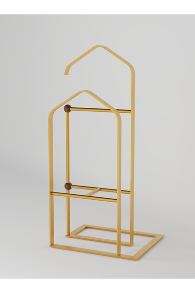 Aldegard Koraks Lüks Gold Alüminyum Dilsiz Uşak | Çift Tepeli Elbise Askısı |...