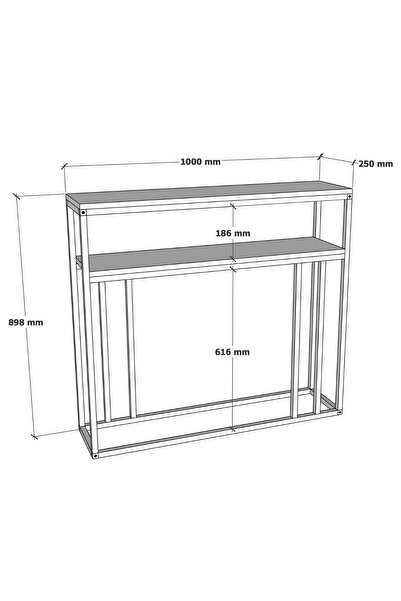 CMKStore 2 Raflı Metal Dresuar Raflı Lüx Dresuar Kitaplık Salon Düzenleyici 2 Raflı 100 Cm
