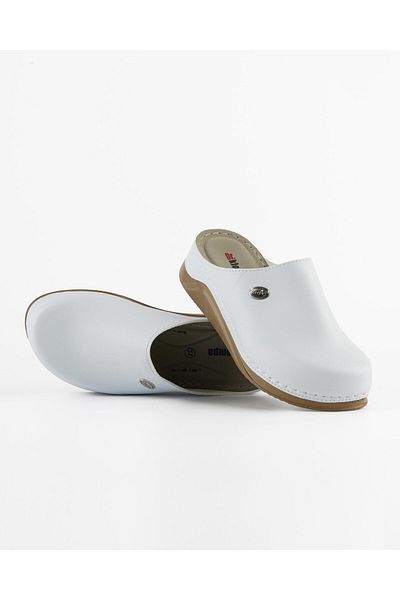 DR KLOMPA Γυναικείες παντόφλες White Sabo 154301   - Ορθοπεδική Σόλα