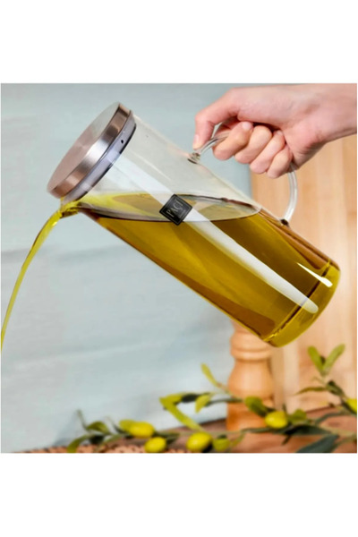 Hilamingo Home Metal Kapaklı Yükek Borosilikat Sürahi-Yağdanlık 1.8 Lt.