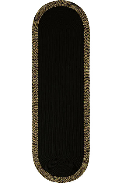 Cool Halı Luke 867 Siyah Oval Yolluk Uzun Antre Hol Koridor Halısı Hasır Doku...