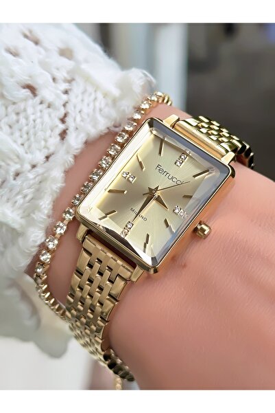 Ferrucci ÇELİK KORDON 3 ATM SU GEÇİRMEZ ÖZEL TASARIM KADIN KOL SAATİ+BİLEKLİK...