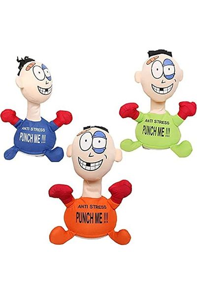 MACON Comfortable Touching Punch Me Doll, Creative Cartoon Electric Plush Toy, Funny Emotional Vent Doll,