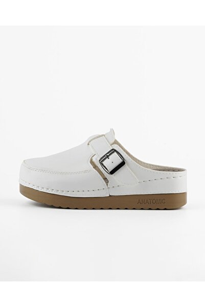 DR KLOMPA Women's Sabo - White - Comfort Supported Structure, Stylish Design, Soft Sole, Suitable for Daily Use