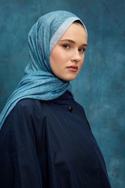 cs camellia scarf Reflection Soft Shawl - Μπλε