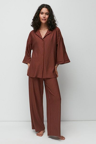C&City Long Shirt Trousers Suit 9140 Brown