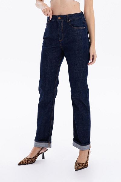 GMG FIRENZE High Waist Straight Fit Denim Women's Jean Pants