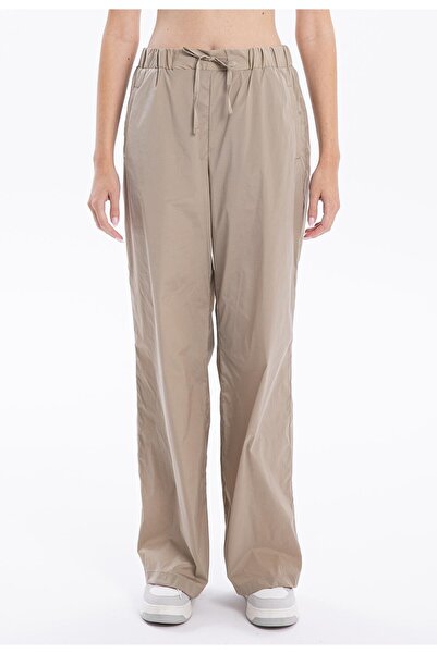 GMG FIRENZE Γυναικείο υφαντό παντελόνι με κορδόνια με σχέδιο γκόφρε