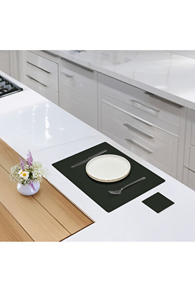 ASDİVA Elips Suni Deri Dikdörtgen Kesim Amerikan Servis Supla 2 Kişilik 4 Par...