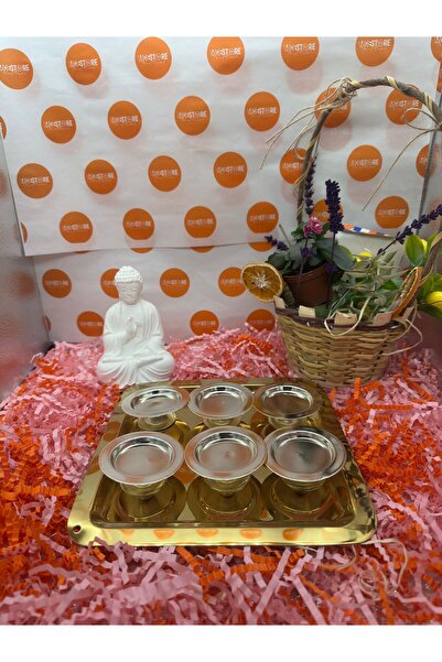 MGEStore 6-Piece Silver Mini Decorative Turkish Delight Bowl Coffee Side Metal Presentation Bowl Macaron Bowl Sugar Bowl 6 Pieces