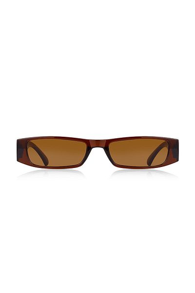 Kinary Vintage Rectangular Sunglasses Brown 1045