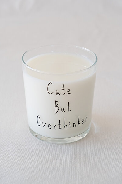 Beige & Stone "Cute but Overthinker" Glass Soft Drink & Water Glass - 380 ml