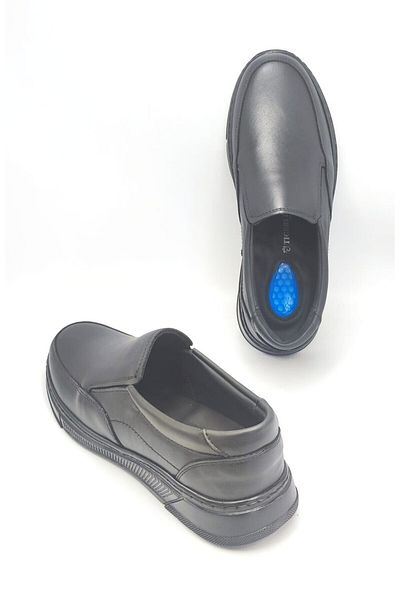 Tigerline Inside and Outside Genuine Leather Shoes Ms 670010   Men's Ultra Comfortable Black Shoes Medical Insole