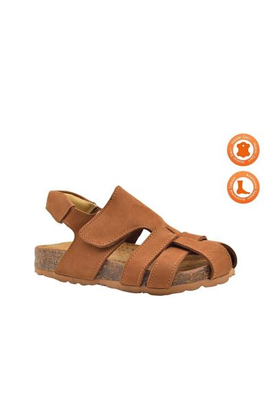 kids A more Arezzo Unisex Leather Children's Sandals Brown