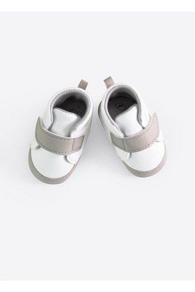 kitikate Basic Booties - Single Velcro-White
