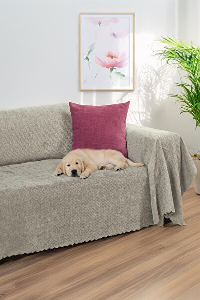 Latuda Home غطاء أريكة زينيت مقاس 175x350 إكس لارج جاكار شانيل مزخرف |   غطاء أريكة |   عدم الانزلاق، الطين