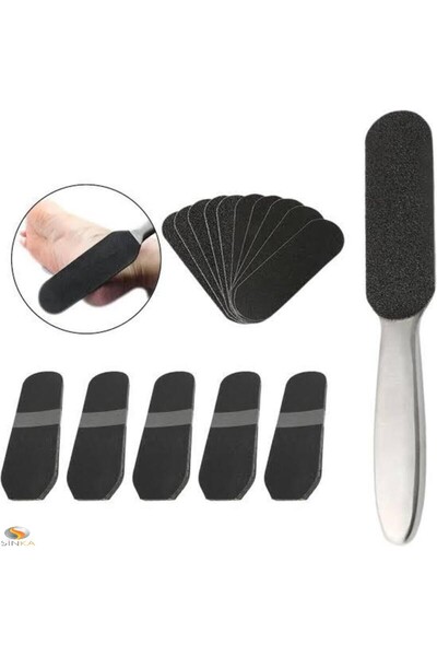 SİNKA Nasır ve  Topuk Çatlağı Giderici Ayak Törpüsü Metal Sağlam 10 Yedek Başlık