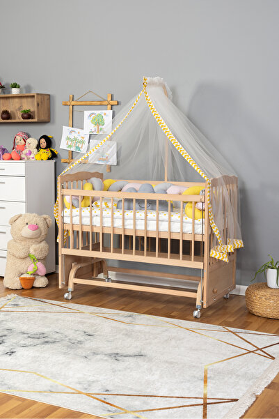 Bamgidoo Anne Yanı Bebek Beşik Ahşap Mobilya Yeni Doğan Beşik 60x120