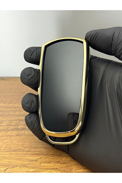 Luxe Aksesuarr Chery Tiggo 8 Plus Husa din Silicon pentru Cheie de Control Nano Protecție 4 Butoane Neagră Aurie