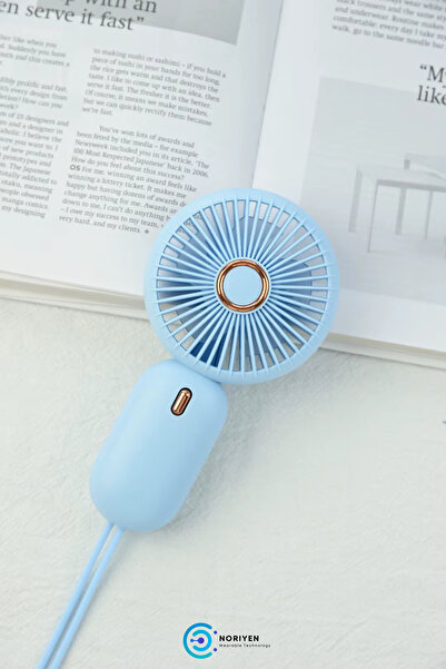 Noriyen 2025 Yeni Model Şarjlı Mini El Fanı 3 Kademe Soğutucu Taşınabilir İpli Küçük ve Güçlü Vantilatör