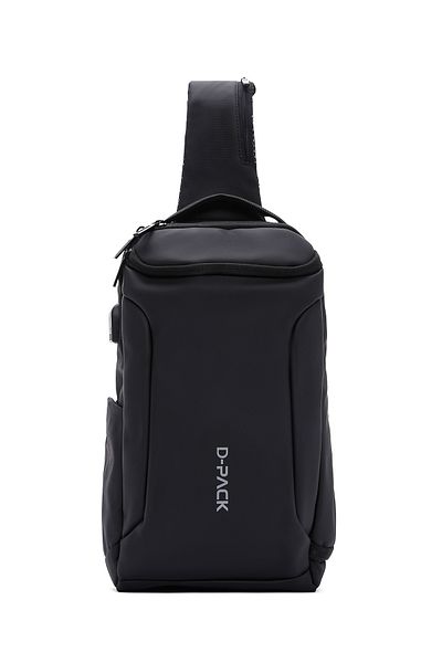 Derimod Men's Black Technological Crossbody Bag - D-pack 23sbd30016f