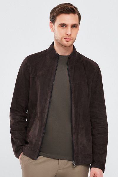 Derimod Clint Men's Suede Leather Jacket - Double Sided, Brown, 23sgd648110