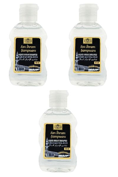 ESVED Odorless Liquid Shampoo, Odorless Ihram Shampoo, Odorless Shampoo, Odorless Shampoo for Hajj and Umrah, 3 Pieces