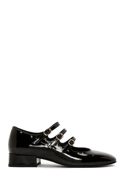 Derimod Women's Black Leather Mary Jane Shoes 24Sfd 140516