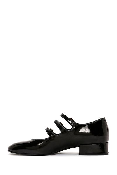 Derimod Women's Black Leather Mary Jane Shoes 24Sfd 140516