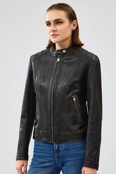 Derimod Vintage Brown Women's Leather Jacket - Weekend 24Wgm5229G6