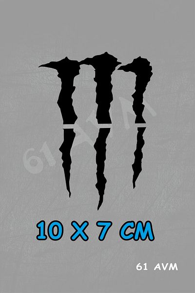 61 AVM Long Claw - Sticker Foil - Automobile - Motorcycle - Pc - 10X7 cm