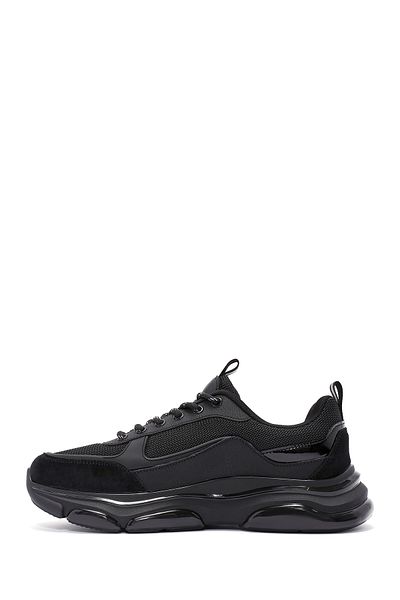 Derimod Men's Black Lace-Up Leather Sneakers 24Wfd 691614
