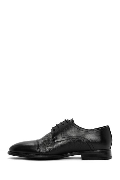 Derimod Men's Black Laced Leather Classic Shoes 24Wfd7041Ft