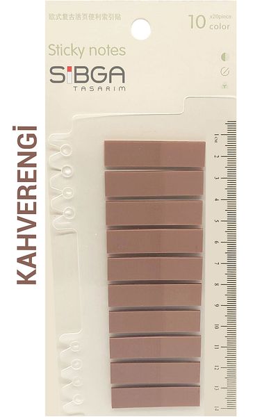 sibga tasarım Transparent Brown Post-It 200 Sheets Book Mark Bookmark Note Paper