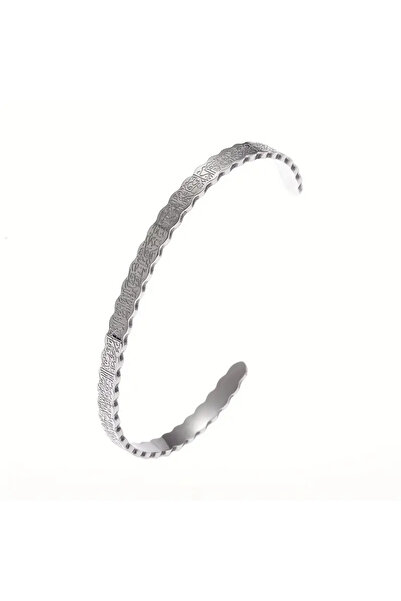 KT AKSESUAR Ayetel Kürsi Yazılı Bileklik Paslanmaz Çelik Ayarlanabilir Erkek/Kadın Bileklik