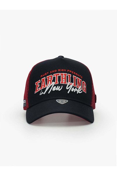 Rust&Rich Women Men Orange Trucker Hat Space Collection Earthling
