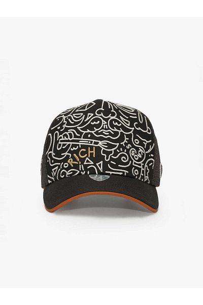 Rust&Rich Women Men Brown Trucker Hat Art Collection Doodle