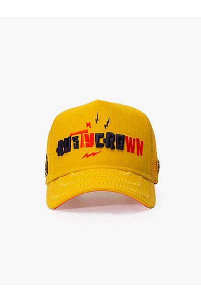 Rust&Rich Women Men Yellow Trucker Hat Urban Collection Rusty Crown