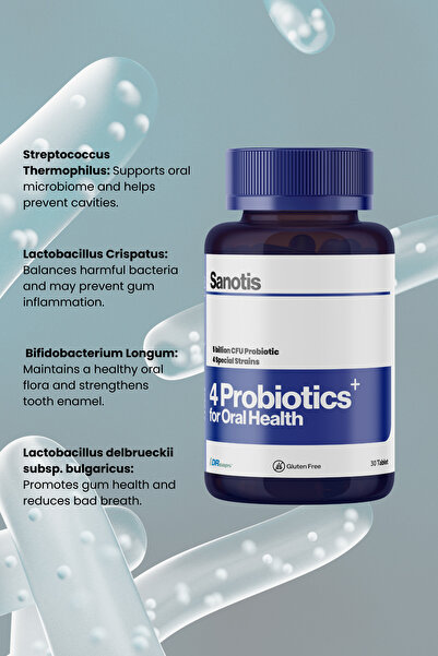 Genel Markalar 4 Type Probiotics For Oral Health Ağız Ve Diş Sağlığı Için Probiyotik 30 Tablet